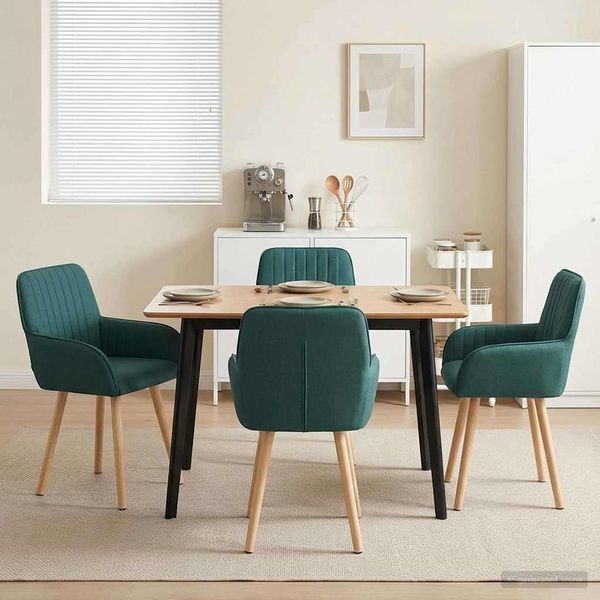 vidaXL Esszimmerstühle 4 pcs Stoff Dunkelgrün 56,5 x 50 x 87,5 cm 3428197