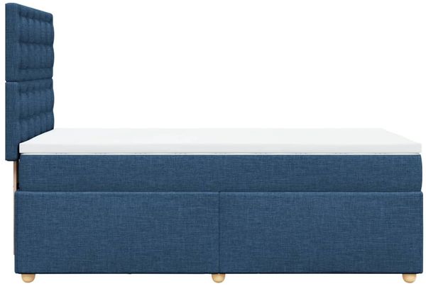 vidaXL Boxspringbett mit Matratze Blau 90x200 cm Stoff 3293483 Bild 7