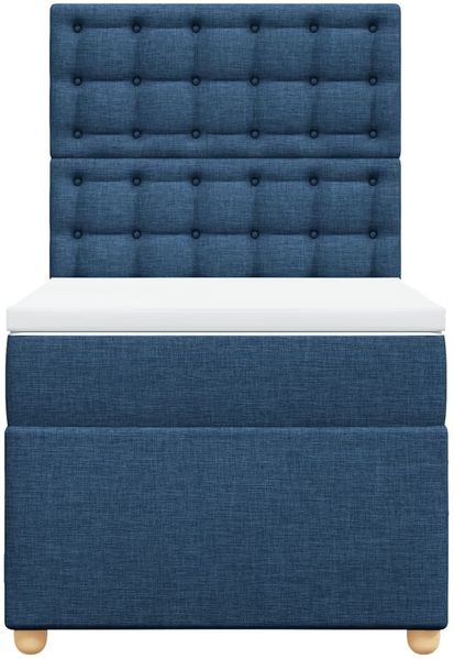 vidaXL Boxspringbett mit Matratze Blau 90x200 cm Stoff 3293483 Bild 6