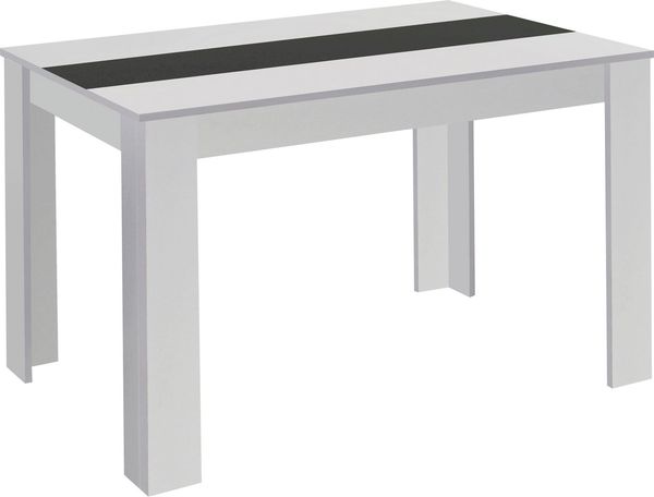 byLIVING Esstisch Nori / Moderner Küchentisch in Weiß / Einlegeplatte wendbar in schwarz oder weiß / Goßer Tisch / 160x90, H 75 cm