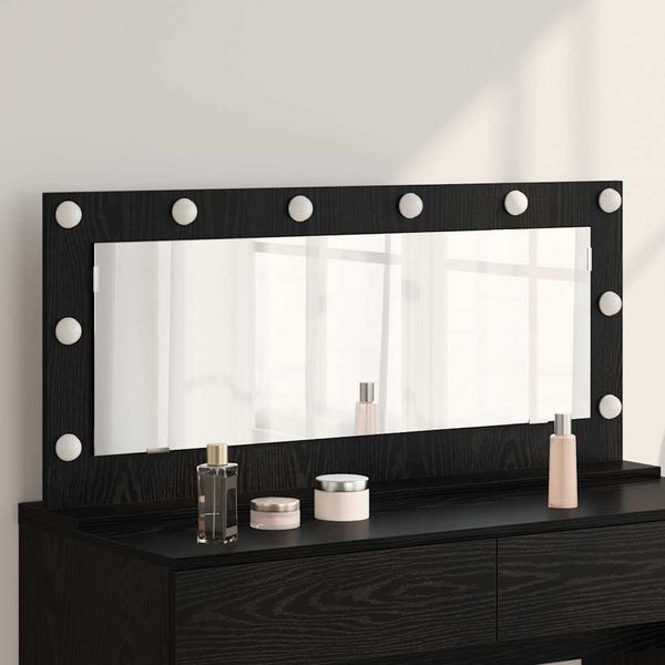 vidaXL Waschtischspiegel Schwarz Eichen-Optik 100 x 45 x 18 cm 868326