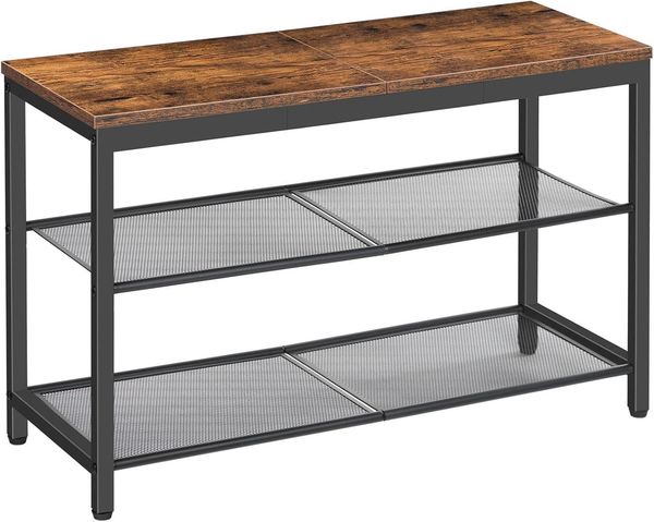 Hoobro SCHUHREAL BRAUN Holzspanplatte Aufbewahrungsbank (H 48.5 x T 75 x B 28.5 cm)