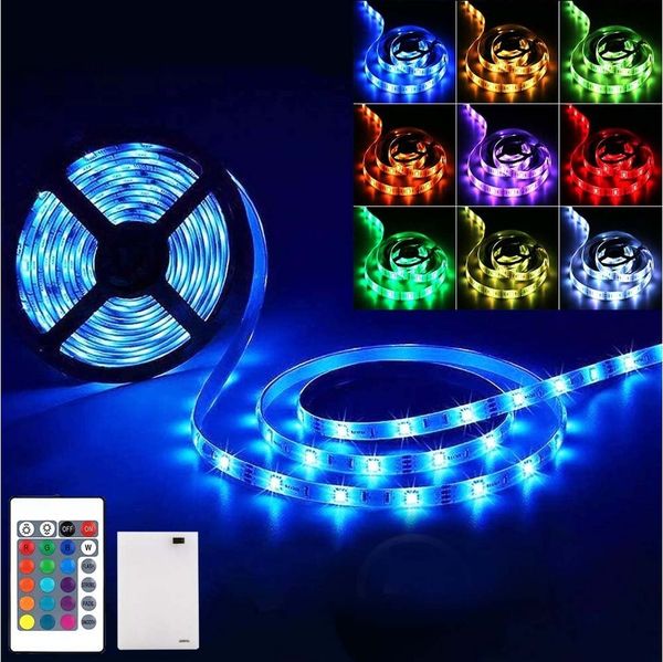 MUPOO LED Stripe 0.5M/1M/2M/3M/4M/5M LED Streifen RGB 5050, Fernbedienung, DIY für Radfahren,Skateboarden,Aktivitäten