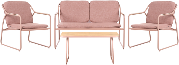 Lounge Set mit Tisch 4-Sitzer CALASCIO Metall Braun