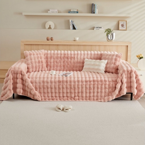 Wohndecke Kunstfelldecken Sofadecke Bubble Blanket, Polyester Fleecedecke, Decken, BTTO, Sofadecke Bubble Kaninchenfellimitat Flausch 180X180, 180X230, 180X300cm Bild 3