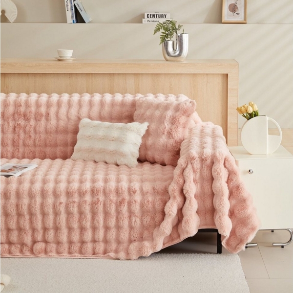 Wohndecke Kunstfelldecken Sofadecke Bubble Blanket, Polyester Fleecedecke, Decken, BTTO, Sofadecke Bubble Kaninchenfellimitat Flausch 180X180, 180X230, 180X300cm Bild 5