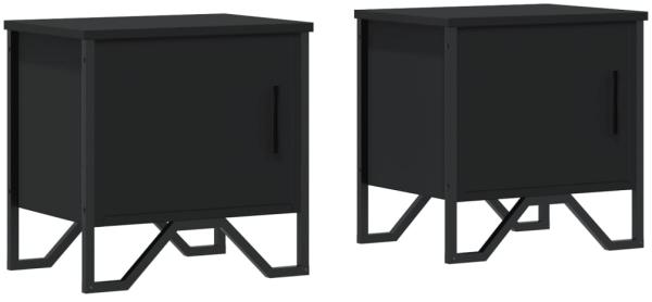 vidaXL Nachttische 2 Stk. Schwarz 40x30x40 cm Holzwerkstoff 848515