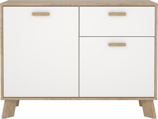 Calicosy 'STORM' Buffet mit 2 Türen, 1 Schublade, Eichen- und Weiß-Dekor, L98,7 cm - Weiß