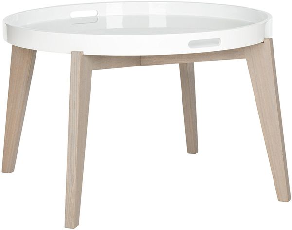 Safavieh Lackierter Beistelltisch, Metall, weiß/grau, 71 x 71 x 45.72 cm