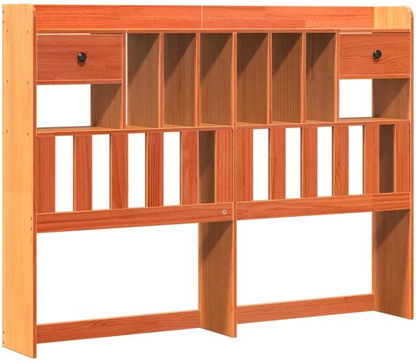vidaXL Massivholzbett mit Regal ohne Matratze Wachsbraun 150x200 cm 3323964 Bild 6
