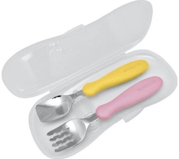 Gerlach Ess-/Fütter-Set EDISONmama ab 18 Monaten mit Deckel MANGO/PEACH KJ2833