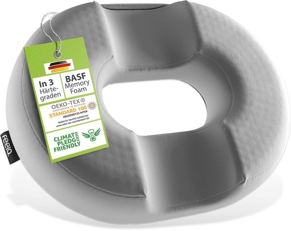 feela Sitzkissen Orthopädischer Sitzring – entlastet Steißbein & Becken beim Sitzen, Ideal nach OP, Schwangerschaft & bei Hämorrhoiden – mehr Komfort