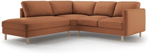Micadoni Symmetrisches Ecksofa Eden 4-Sitzer Links Samt Honig