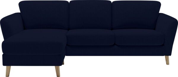 Home affaire Ecksofa MARSEILLE (242/152cm),L-Form, Rec. rechts/links, Massivholzbeine Eiche, Landhausstil, Wellenunterfederung