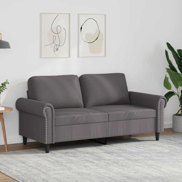 vidaXL 2-Sitzer-Sofa Grau 140 cm Kunstleder 359506