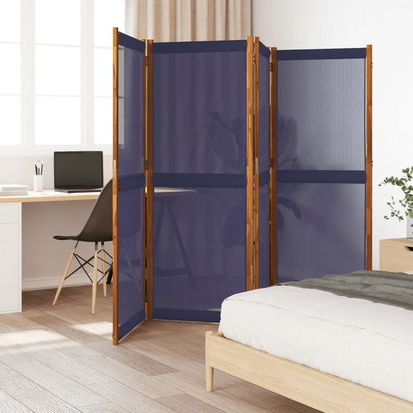 vidaXL 4-tlg. Paravent Dunkelblau 280x180 cm 4003360