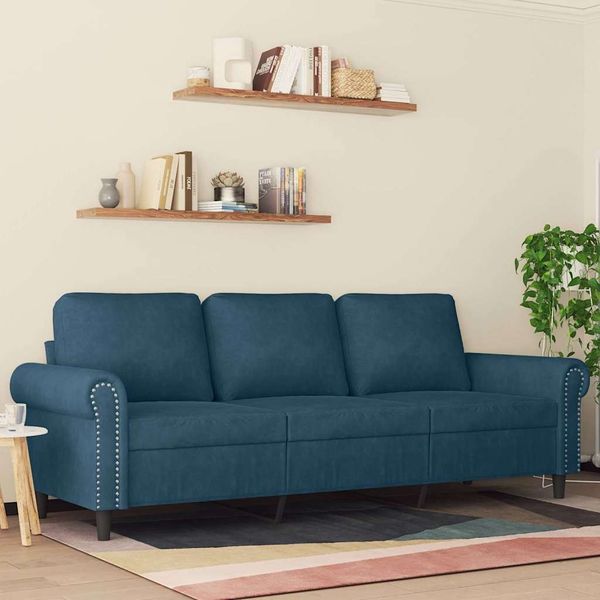 vidaXL 3-Sitzer-Sofa Blau 180 cm Samt 359548