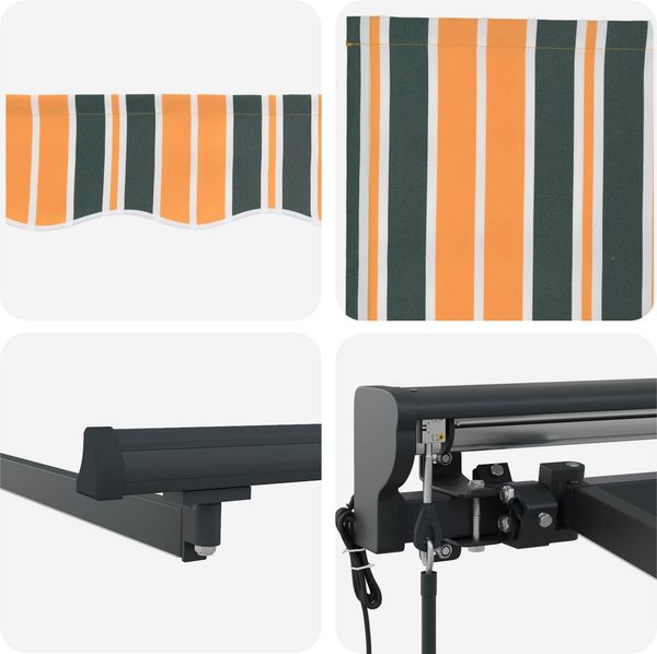 vidaXL Elektrische ausziehbare Markise Grün und Gelb 4 × 3,5 m 3421615 Bild 7
