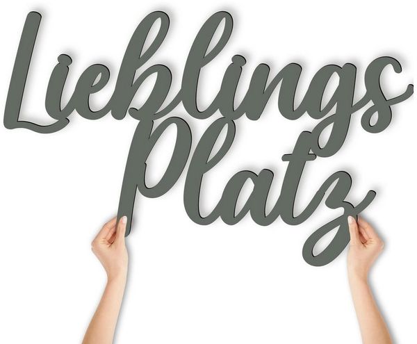Namofactur 3D-Wandtattoo XXL Wanddeko Lieblingsplatz Schriftzug Hausdeko aus Holz, Wanddeko Lieblingsplatz aus Holz, Wandgestaltung für dein zuhause
