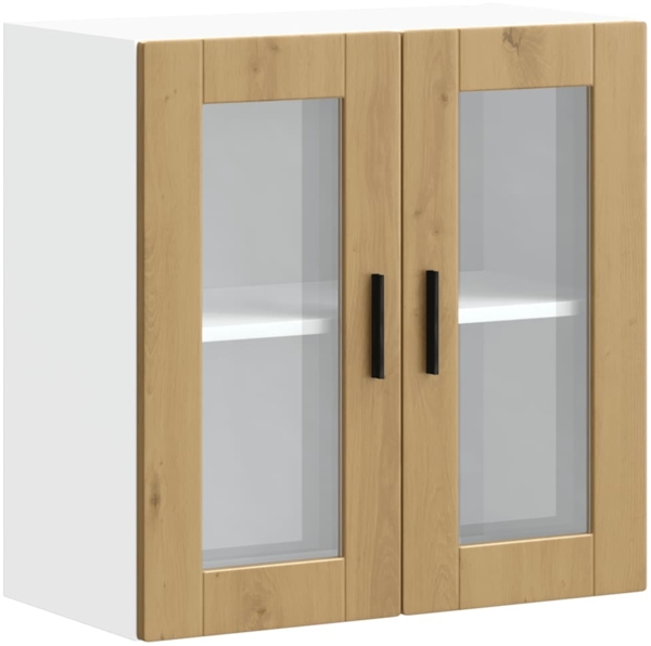 vidaXL Küchen-Hängeschrank mit Glastür Porto Artisan-Eiche 854156