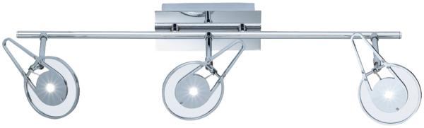 LED Deckenleuchte, chrom, bewegliche Spots, L 66 cm