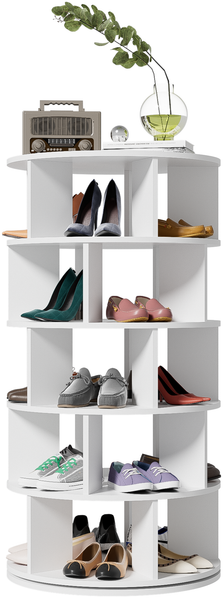 Rotierendes Schuhregal 60x60x115 cm mit 5 Ebenen Bild 7