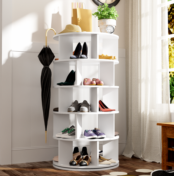 Rotierendes Schuhregal 60x60x115 cm mit 5 Ebenen
