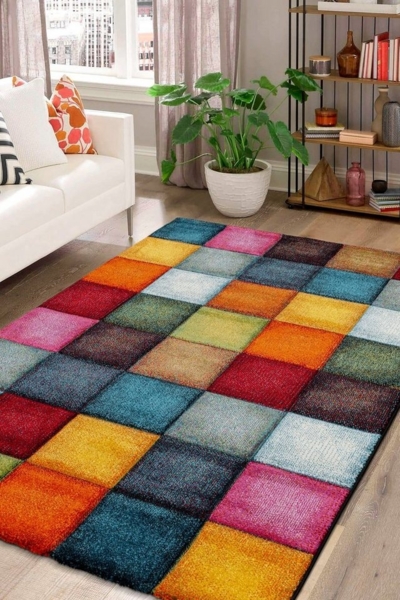 merinos Teppich Belis 22605, rechteckig, Höhe: 18 mm, Wohnzimmer, moderner farbenfroher Kurzflorteppich Bild 3