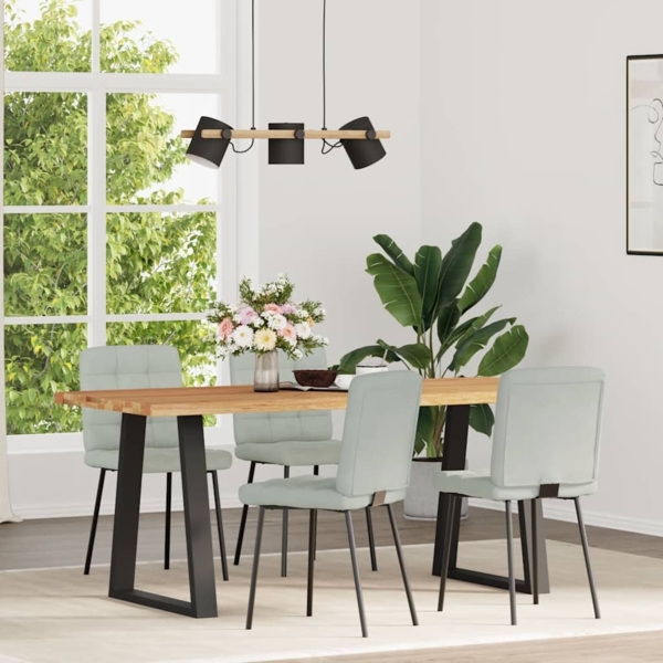 vidaXL Esszimmerstühle 4 Stk. Hellgrau Samt 3315180