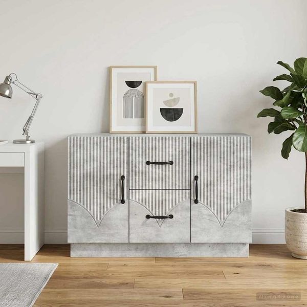 vidaXL Sideboard Betongrau 89 x 34,5 x 57 cm Holzwerkstoff 895348