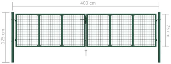 vidaXL Maschen-Gartentor aus Stahl 400 x 75 cm Grün 145747 Bild 5