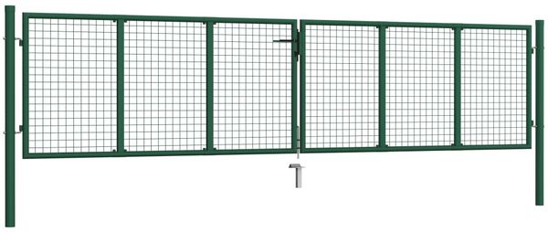vidaXL Maschen-Gartentor aus Stahl 400 x 75 cm Grün 145747 Bild 2