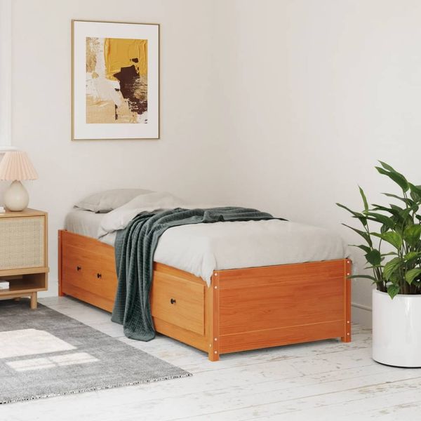 vidaXL Tagesbett ohne Matratze Wachsbraun 90x200 cm Massivholz Kiefer 844478