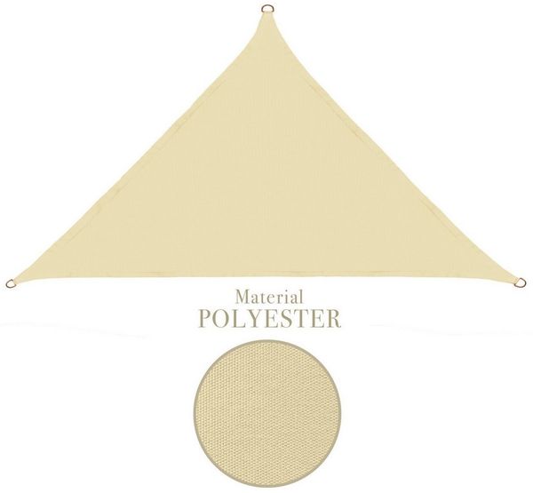 anndora Sonnensegel 4x4x5,65 m rechtwinkliges Dreieck 100% Polyester - beige, wasserdichter Stoff