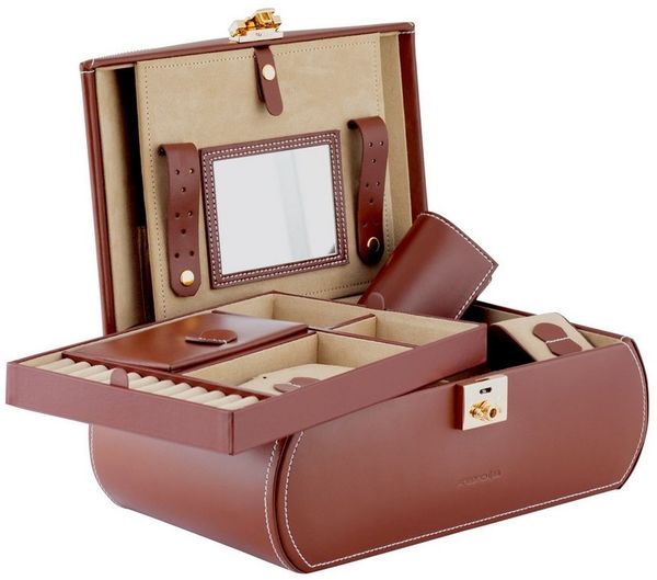 Friedrich23 Schmuckkasten / Uhrenbox aus Leder Cordoba, inkl. 1 herausnehmbares Etui