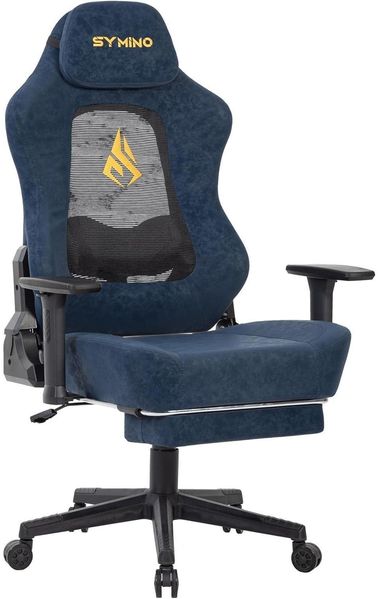 Symino Gaming Stuhl Racing Gamer Stuhl Lendenwirbelstütze Fußstütze Vintage PU