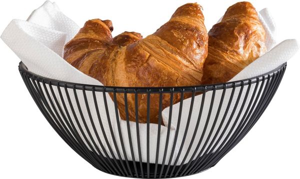 APS Brotkorb SVART, Metall, (1-tlg), rund, stapelbar & spülmaschienengeeignet