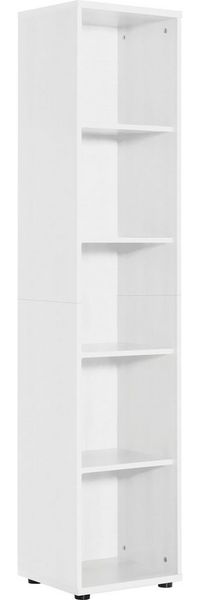 MÖBELPARTNER Standregal Hochregal Büroregal Bücherregal Weiß 182,4 x 39,3 x 34,5 cm