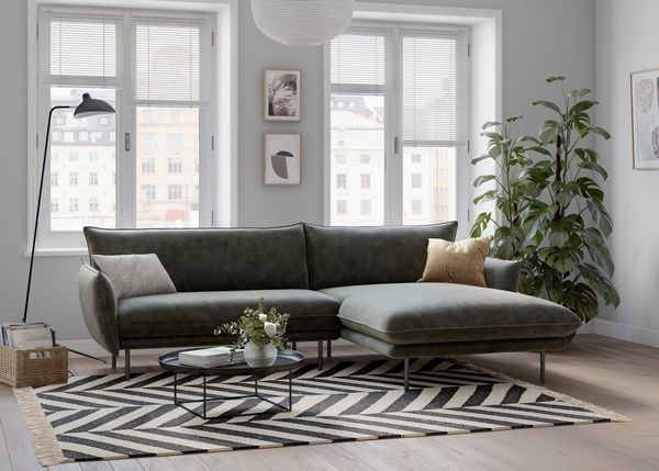 andas Ecksofa Stine L-Form, Besonderes Design durch Kissenoptik und Keder, by Morten Georgsen