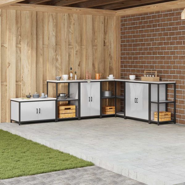 vidaXL Küchenaufbewahrung mit Regal Silber 60 x 50 x 92 cm Stahl 874993