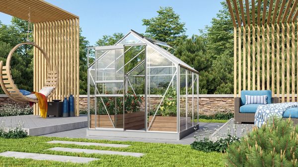 Vitavia Aktionsangebot (inkl. 60 Euro Zubehör): Gewächshaus "Venus 3800", aluminium eloxiert, 3,8 m²,3 mm ESG