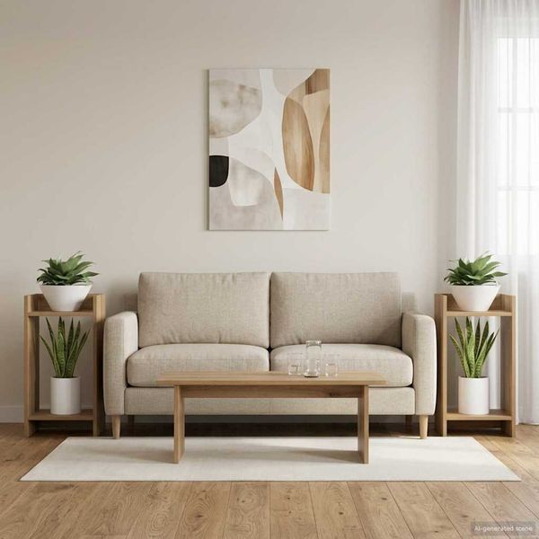 vidaXL Pflanzenständer 2 Stk. Artisan-Eiche 30 x 30 x 60 cm 899609
