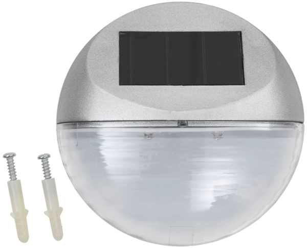 vidaXL Outdoor Solar-Wandleuchten LED 12 Stk. Rund Silbern 44473