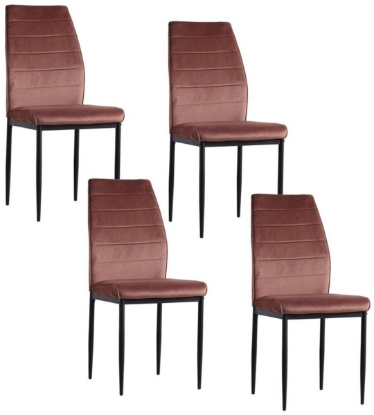 HTI-Living Polsterstuhl Esszimmerstuhl Madison Samt Braun 4er-Set (Set, 4 St), Polsterstuhl Velvet