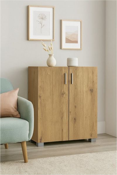 HTI-Living Sideboard Sideboard 2 Fächer Thekla Artisaneiche (Stück, 1 St, 1 Sideboard), Kommode Midischrank
