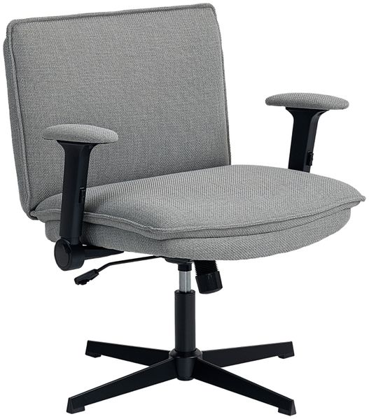 Bürostuhl mit Stoff in Leinenoptik, klappbare Armlehnen, 76x70x85-97 cm, Grau