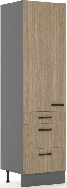 Küche SCANDI Hochschrank 60 cm Fischgrät Küchenzeile Küchenblock Einbauküche