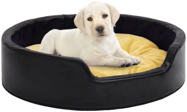 vidaXL Hundebett Schwarz-Gelb 99x89x21 cm Plüsch und Kunstleder 171288