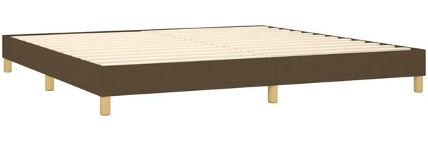 Doppelbett, Polsterbett mit Matratze Stoff Dunkelbraun 200x200 cm, Härtegrad: H2 [3126832] Bild 4