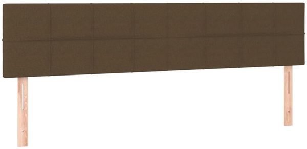 Doppelbett, Polsterbett mit Matratze Stoff Dunkelbraun 200x200 cm, Härtegrad: H2 [3126832] Bild 6